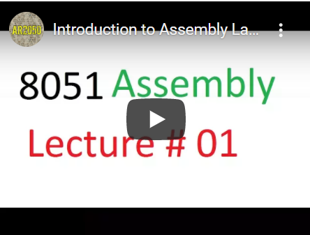 Introduction to Assembly Language Programming of 8051 Microcontroller Part-01