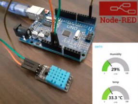 Interface Arduino with Node-RED to monitor the Temperature and Humidity on a Webpage